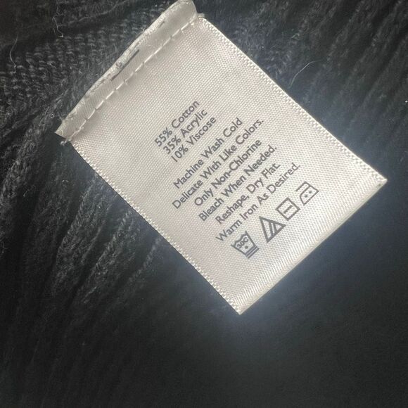 Eddie Bauer Black Knit Open Front Sweater Sz Small - Picture 4 of 6